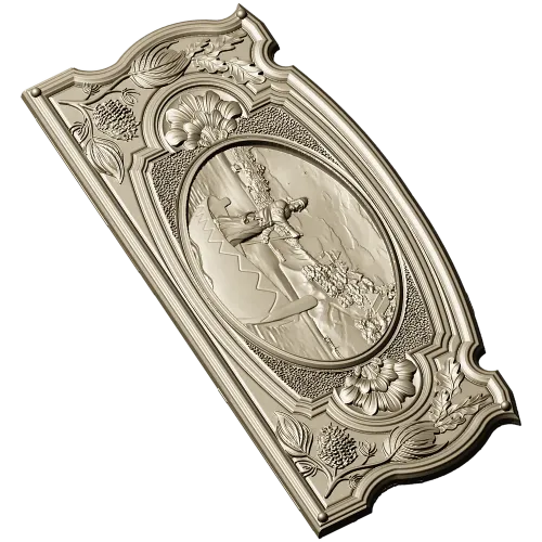 Boatman relief panel - STL 3D model for CNC carving