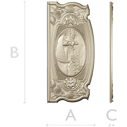 Boatman relief panel - STL 3D model for CNC carving