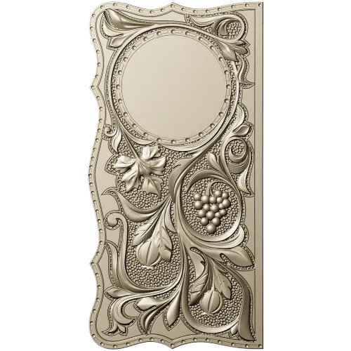 Vine & Grape Backgammon Panel - STL 3D Model for CNC