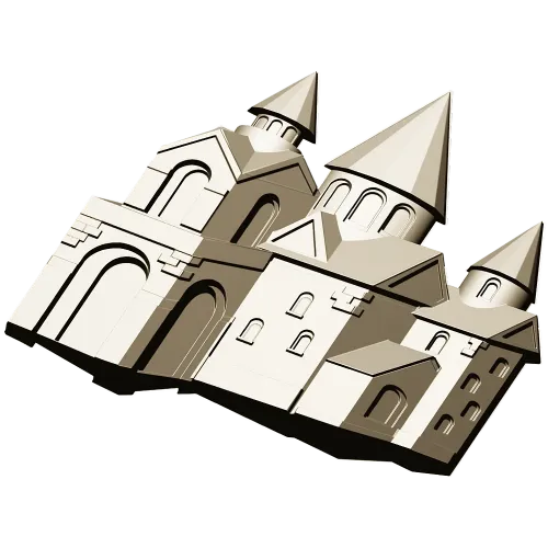Каменная крепость - 3D панель STL для ЧПУ