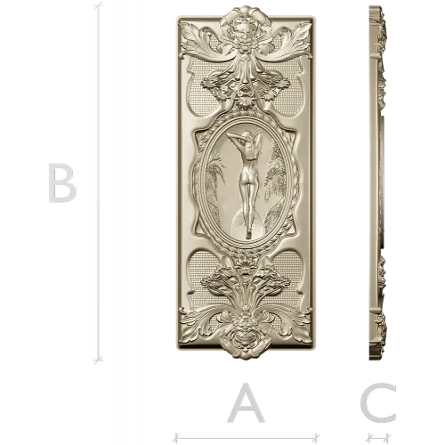 Elegant Rococo Medallion Relief STL