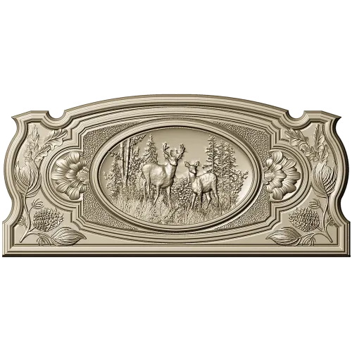 Forest Deer Medallion - STL 3D model for CNC router