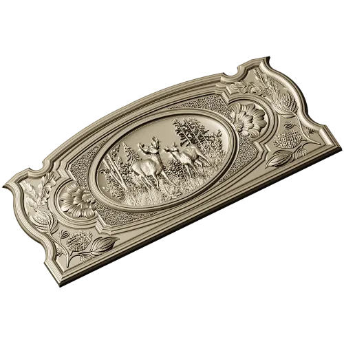 Forest Deer Medallion - STL 3D model for CNC router