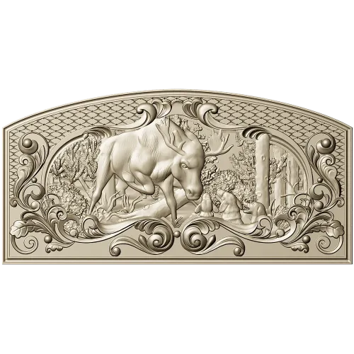 Moose Hunt Relief - STL 3D model for CNC milling