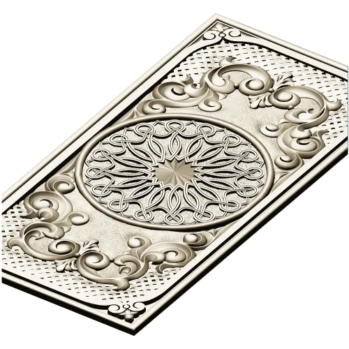 Ornamental Backgammon Panel 3D STL for CNC Milling