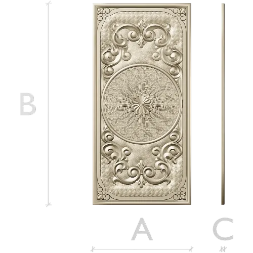 Ornamental Backgammon Panel 3D STL for CNC Milling