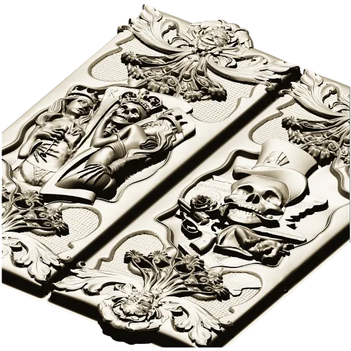 Нарды "Черепной маскарад" - 3D модель STL для ЧПУ фрезера