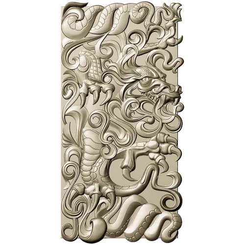 High-Relief Dragon Panel STL for CNC