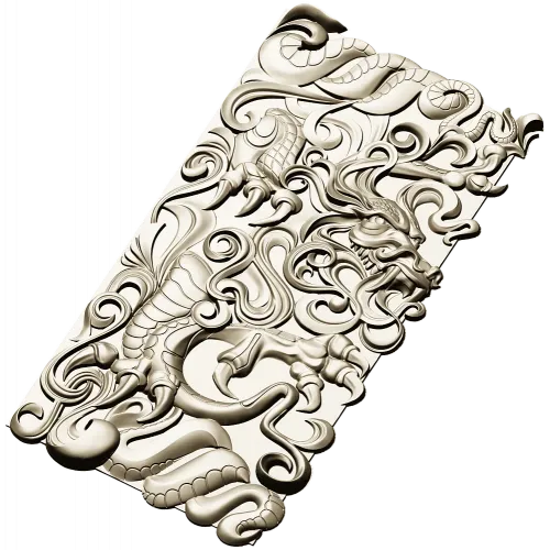 High-Relief Dragon Panel STL for CNC
