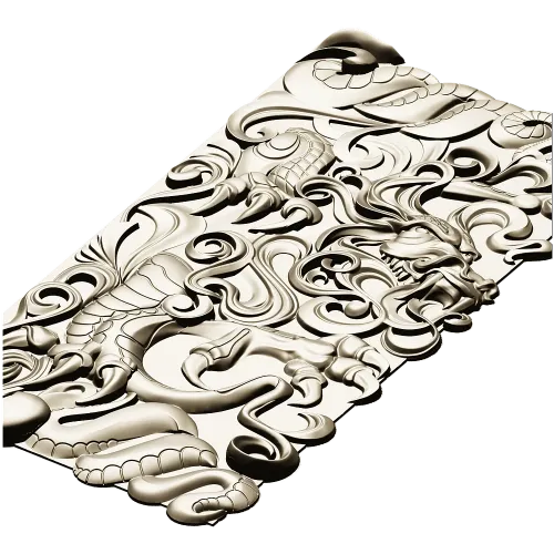 High-Relief Dragon Panel STL for CNC