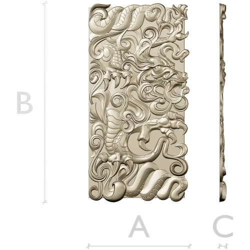 High-Relief Dragon Panel STL for CNC