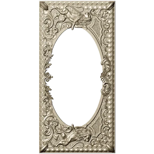 Baroque Griffin Oval Frame STL for CNC Relief