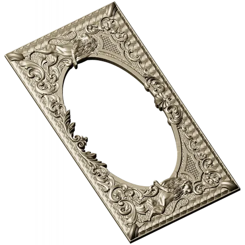 Baroque Griffin Oval Frame STL for CNC Relief