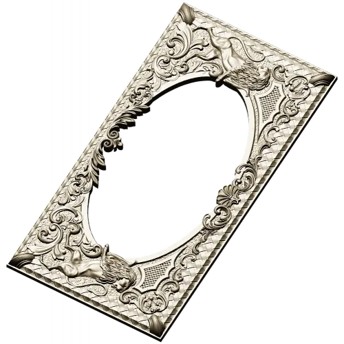 Baroque Griffin Oval Frame STL for CNC Relief