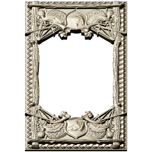 Heraldic Woven Frame - STL 3D model for CNC milling
