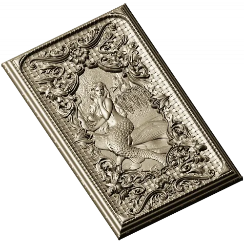 Mermaid Relief Panel STL - High-Relief Decorative Plaque for CNC