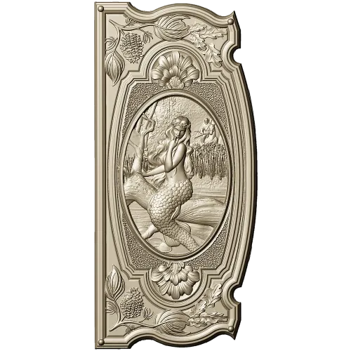 Seaside Nymph Panel - Mermaid Relief STL for CNC