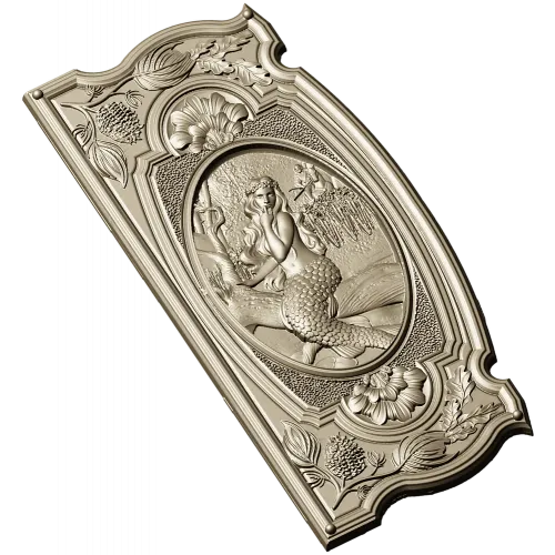 Seaside Nymph Panel - Mermaid Relief STL for CNC