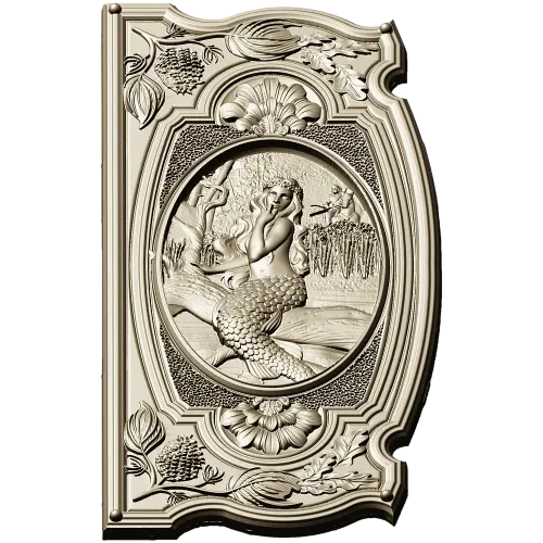 Seaside Nymph Panel - Mermaid Relief STL for CNC