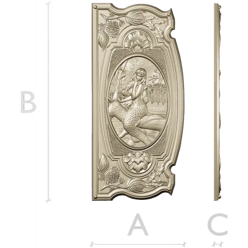Seaside Nymph Panel - Mermaid Relief STL for CNC