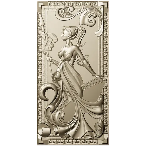 Grecian Muse decorative panel - STL 3D model for CNC
