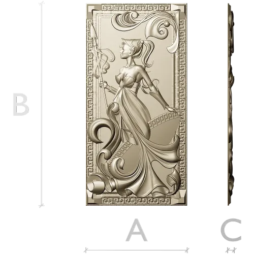 Grecian Muse decorative panel - STL 3D model for CNC