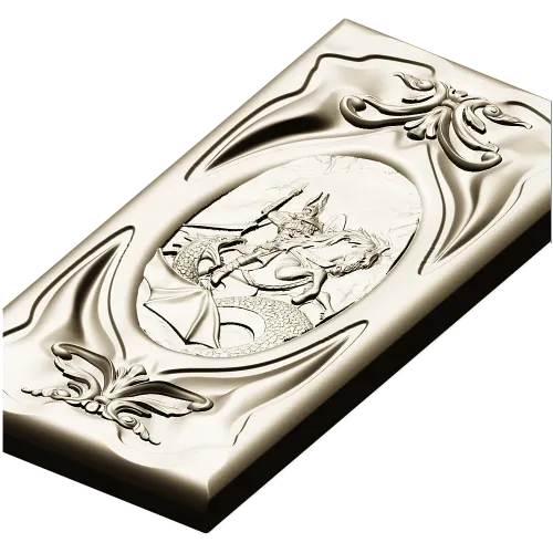 High-relief Dragon-Slayer Panel - STL 3D model for CNC