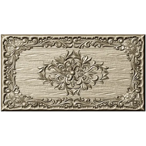 Ornate Floral Medallion Panel STL for CNC Routing