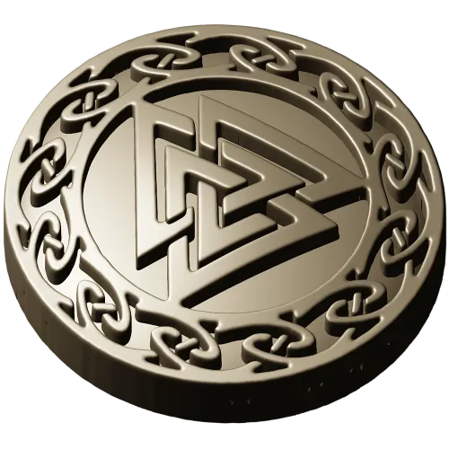 Valknut Medallion - STL 3D model for CNC milling
