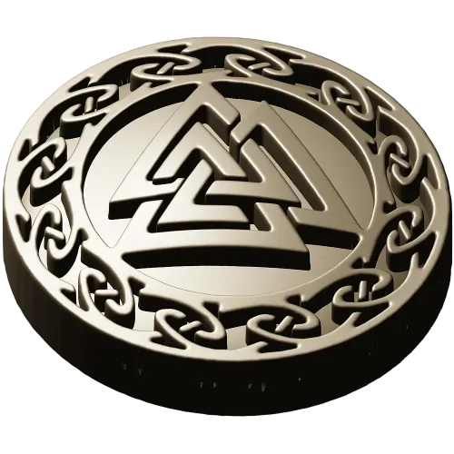Valknut Medallion - STL 3D model for CNC milling