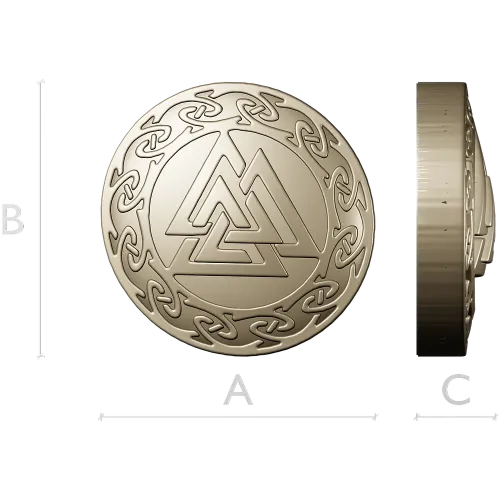 Valknut Medallion - STL 3D model for CNC milling