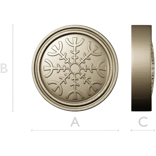 Runic Rosette Token - STL 3D model for CNC milling