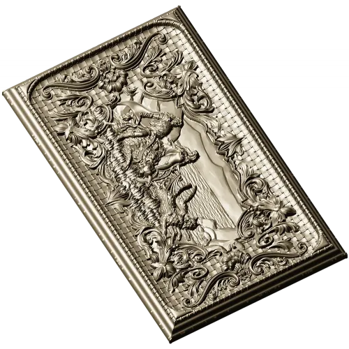 Freya with Sacred Cats - high-relief panel STL for CNC