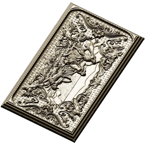 Freya with Sacred Cats - high-relief panel STL for CNC