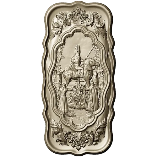 Appearance of Svarog - high-relief decorative panel STL for CNC