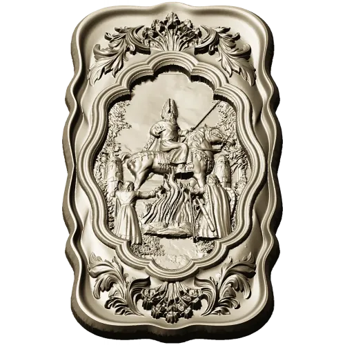 Appearance of Svarog - high-relief decorative panel STL for CNC