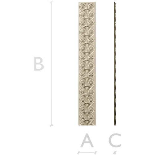 Classical Rosette Baguette - STL 3D model for CNC