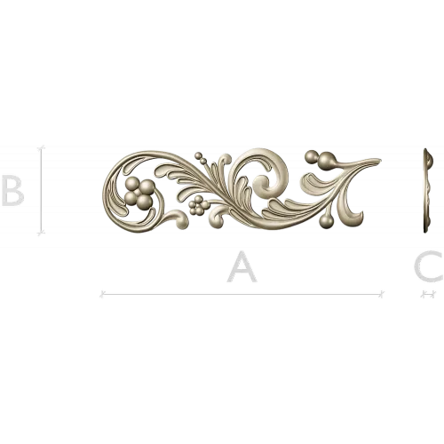 Acanthus Scroll Decorative STL for CNC Carving