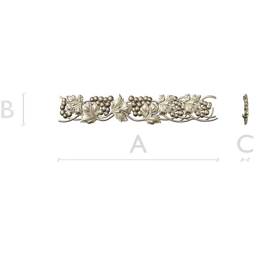 Grapevine Frieze STL for CNC Carving