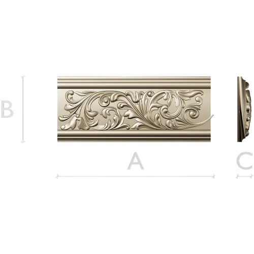 Ornate Acanthus Baguette - STL 3D Model for CNC