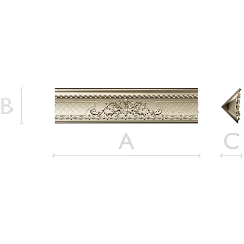 Rosa Aurea Frieze - ornate baguette STL model for CNC