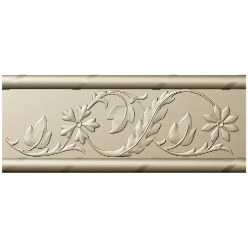 Floral Scroll Baguette - STL 3D model for CNC
