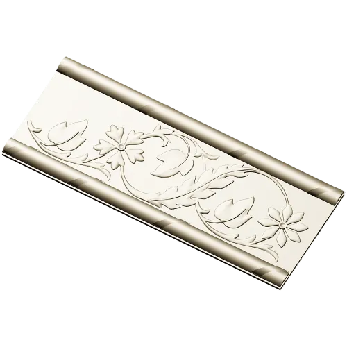 Floral Scroll Baguette - STL 3D model for CNC