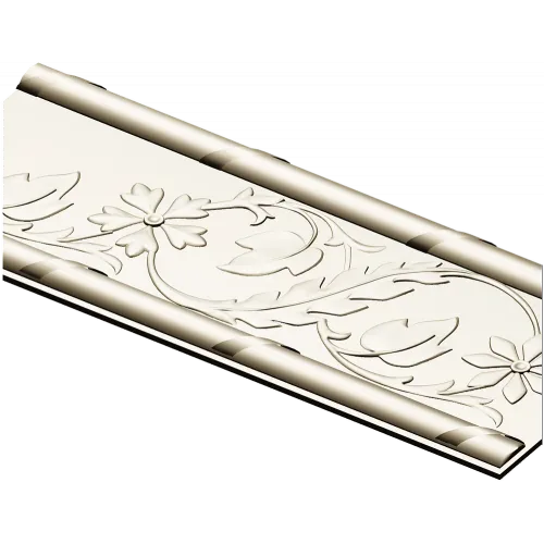 Floral Scroll Baguette - STL 3D model for CNC