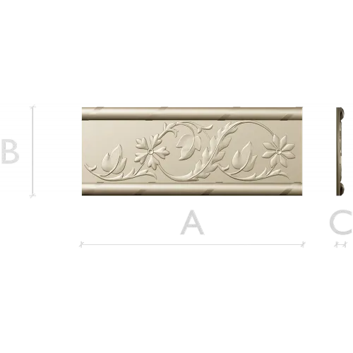 Floral Scroll Baguette - STL 3D model for CNC