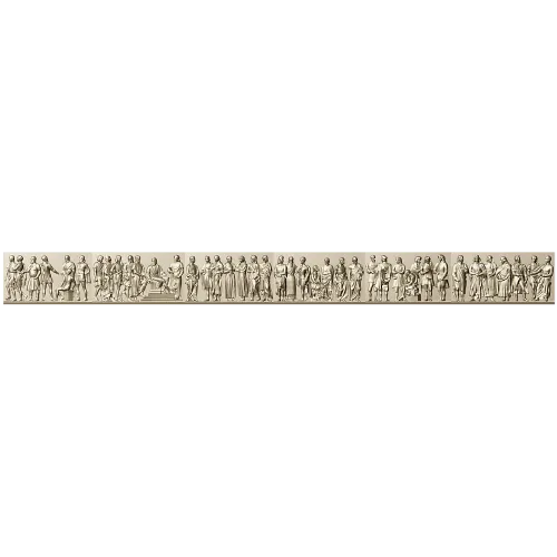 Processional Figures Baguette - detailed bas-relief STL for CNC