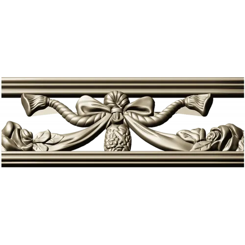 Резной багет с бантом и розами - STL для ЧПУ