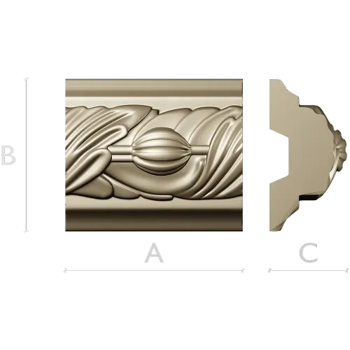 Classical Seedpod Baguette STL for CNC