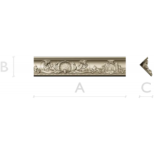 Seashell & Acanthus Baguette - STL 3D model for CNC