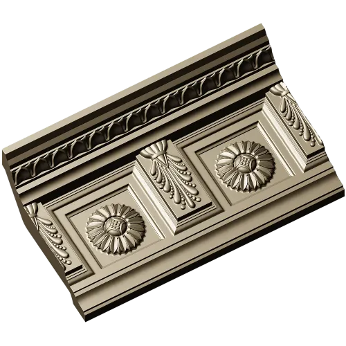 Классический резной багет с розетками - STL модель для ЧПУ